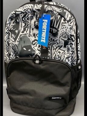Black & White Graphic Fortnite Backpack NWT